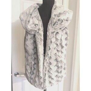 UBU Plush Faux Fur Vest - Light Gray Large